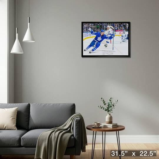 Auston Matthews Toronto Maple Leafs Framed 20" x 29" Celebration Canvas 31.5" x 22.5"